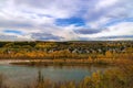 Panoramic Lookout Of A Fall River Valley Royalty Free Stock Photo