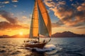 Panoramic Luxury yacht sea cruise. Generate Ai Royalty Free Stock Photo