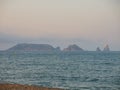 Panoramic of the Medes Islands, in the Mediterranean sea. Costa Royalty Free Stock Photo