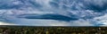 Frankston, Victoria, Australia, January 07, 2022: Panoramic of Menacing Storm Front Arcus Shelf Cloud Approaching Royalty Free Stock Photo