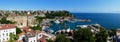 Panoramic mermerli private beach old town Antalya turkey