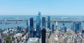 panoramic of Midtown Manhattan and Hudson River Royalty Free Stock Photo