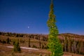 Panoramic of Milky Way over Hoodoo in Bryce Canyon National Park, Utah Royalty Free Stock Photo