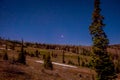 Panoramic of Milky Way over Hoodoo in Bryce Canyon National Park, Utah Royalty Free Stock Photo