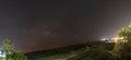 Panoramic Milky way scene on hil