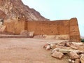 Panoramic of the Monastery of Saint Catherine in the Sinai Peninsula. Mountains of Egypt and Mount Sinai. desert landscapes. Royalty Free Stock Photo