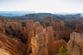 Panoramic morning sunrise view on sandstone rock formations on Navajo Rim hiking trail in Bryce Canyon National Park, Utah Royalty Free Stock Photo