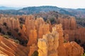 Panoramic morning sunrise view on sandstone rock formations on Navajo Rim hiking trail in Bryce Canyon National Park, Utah Royalty Free Stock Photo