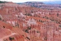 Panoramic morning sunrise view on sandstone rock formations on Navajo Rim hiking trail in Bryce Canyon National Park, Utah Royalty Free Stock Photo