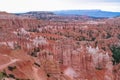 Panoramic morning sunrise view on sandstone rock formations on Navajo Rim hiking trail in Bryce Canyon National Park, Utah Royalty Free Stock Photo