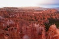 Panoramic morning sunrise view on sandstone rock formations on Navajo Rim hiking trail in Bryce Canyon National Park, Utah Royalty Free Stock Photo