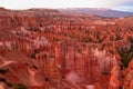 Panoramic morning sunrise view on sandstone rock formations on Navajo Rim hiking trail in Bryce Canyon National Park, Utah Royalty Free Stock Photo