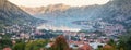 A panoramic morning view of the famous Bay of Kotor