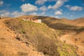 Panoramic Moroccan landscape with hills and cactuses Royalty Free Stock Photo