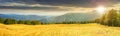 Panoramic mountain landscape at sunset Royalty Free Stock Photo