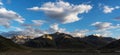 Panoramic mountain landscapes with blue sky and white clouds at Zanskar valley in northern India