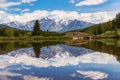 Panoramic Mountain Reflections On A Banff Park Lake Royalty Free Stock Photo
