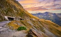 Panoramic mountain road Transfagarasan in Romanian Carpathians Royalty Free Stock Photo