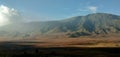 Panoramic mountain scenery with dryland foreground