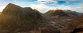 Panoramic mountain view of Buachaille Etive Mor & Glen Coe, Scotland UK. Royalty Free Stock Photo