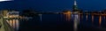 Panoramic Night scene of Five Cowries Creek and The Civic Center and Towers Victoria Island, Lagos Nigeria