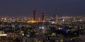 Panoramic night shot of the new downtown of Amman city the capital of Jordan Royalty Free Stock Photo