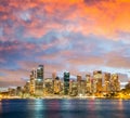 Panoramic night skyline of Sydney Royalty Free Stock Photo