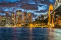 Panoramic night skyline of Sydney Royalty Free Stock Photo