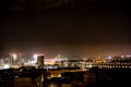 Panoramic night view on Belgrade, Beograd in Serbian, or river Danube and old but also new part of town Royalty Free Stock Photo