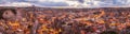 Panoramic night view of Goreme and Uchisar on horizon, Cappadocia, Turkey. A world-famous tourist center of balloon flight Royalty Free Stock Photo