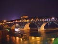 Panoramic view of the historic covered bridge of Pavia -Italy Royalty Free Stock Photo