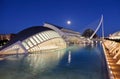 Panoramic night view, Valencia new city, Spain