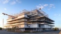 panoramic office building under construction Royalty Free Stock Photo