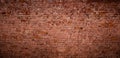 Panoramic Old messy Red Brick Wall Background Royalty Free Stock Photo