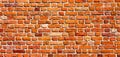 Panoramic Old Red Brick Wall Background Royalty Free Stock Photo