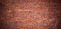 Panoramic Old urban Red Brick Wall Background Royalty Free Stock Photo