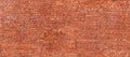 Panoramic Old urban Red Brick Wall Background Royalty Free Stock Photo