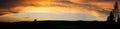 Panoramic Orange Sunset in the Mountains
