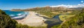 Panoramic of Ostriconi beach and Desert des Agriates in Corsica Royalty Free Stock Photo