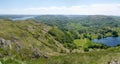 Panoramic over Loughrigg area, Lake District, England