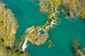 Watterfals on Mreznica river, top down view, Karlovac county, Croatia Royalty Free Stock Photo