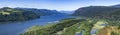 Panoramic overlook view of the Columbia River Royalty Free Stock Photo