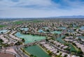 Panoramic overlooking view of a small American town in Avondale city Arizona USA