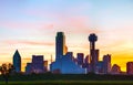 Panoramic overview of downtown Dallas Royalty Free Stock Photo