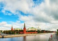 Panoramic overview of downtown Moscow with Kremlin Royalty Free Stock Photo