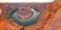 Panoramic overview of Horseshoe Bend near Page, Arizona Royalty Free Stock Photo