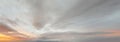 Panoramic pastel color sunset sky background. Sky with cloud, beautiful heaven skyline Royalty Free Stock Photo