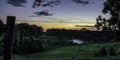 Panoramic peaceful country dusk background