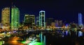 Beirut Downtown Waterfront - Night Panoramic Royalty Free Stock Photo