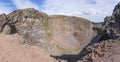 A panoramic photo of the crater of mount Vesuvius near Naples, Italy Royalty Free Stock Photo